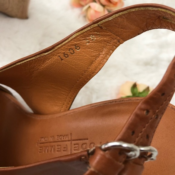 ✨Latitude Femme Cognac Soft Leather Sandal Heels - Picture 3 of 8
